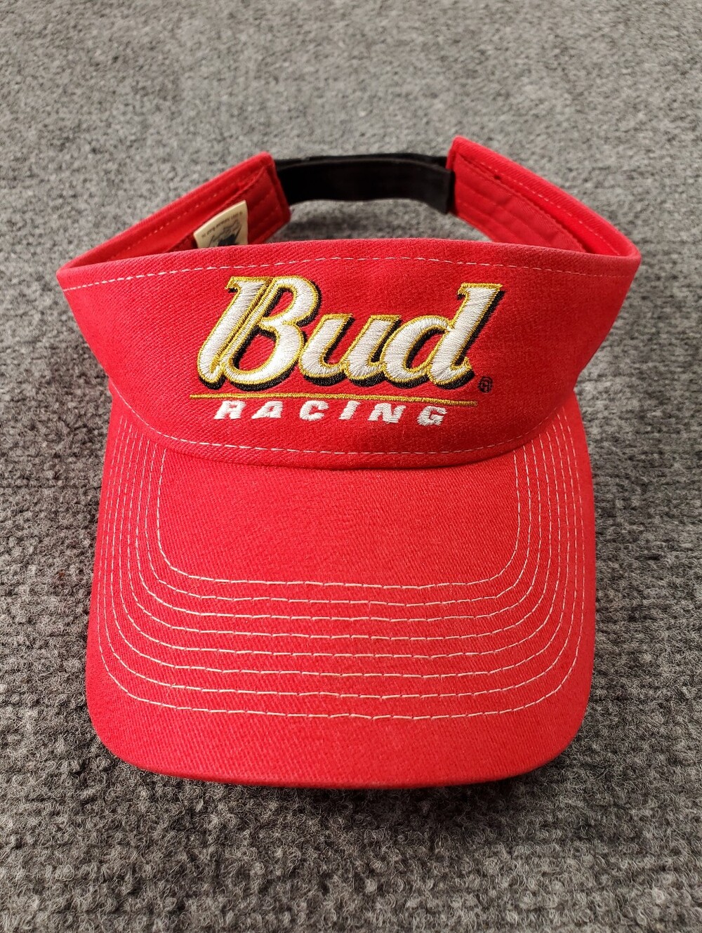 Vintage Y2K Budweiser Visor Hat Cap Nascar Racing Beer Advertisement Summer Golf